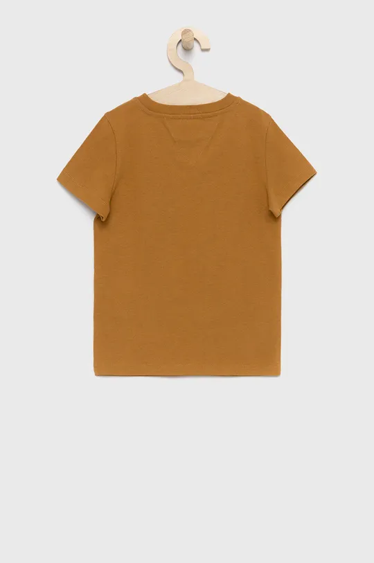 Παιδικό βαμβακερό μπλουζάκι Tommy Hilfiger καφέ