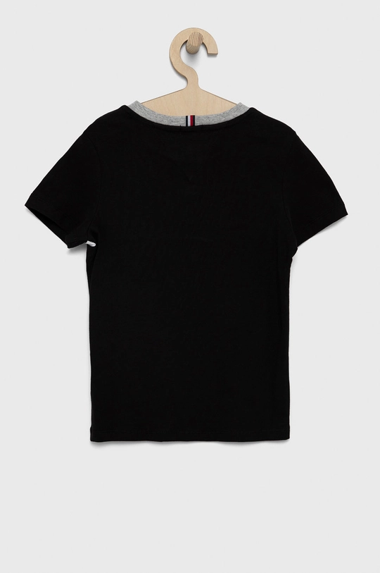 Tommy Hilfiger T-shirt bawełniany dziecięcy czarny