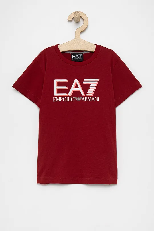 czerwony EA7 Emporio Armani T-shirt dziecięcy 6KBT53.BJ02Z Chłopięcy