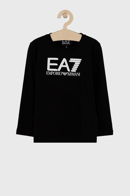 čierna Detské tričko s dlhým rukávom EA7 Emporio Armani Chlapčenský