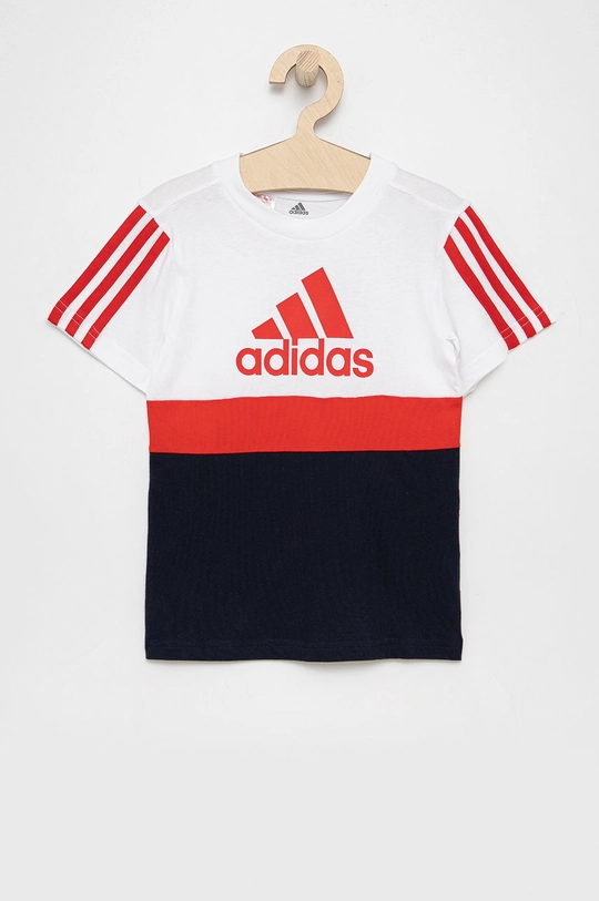 biały adidas T-shirt bawełniany dziecięcy GS8888 Chłopięcy