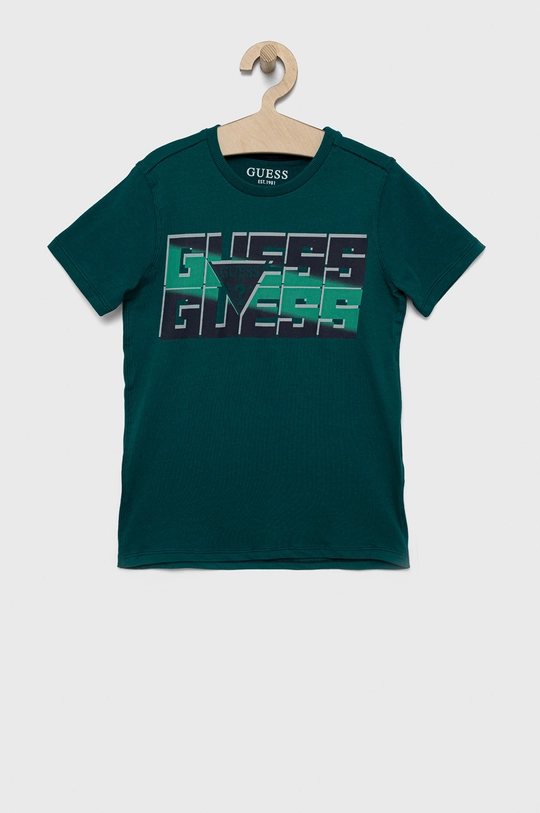 πράσινο Παιδικό βαμβακερό μπλουζάκι Guess Για αγόρια