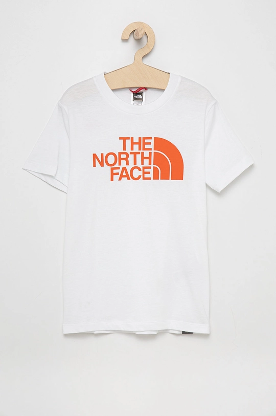 biały The North Face T-shirt bawełniany dziecięcy Chłopięcy