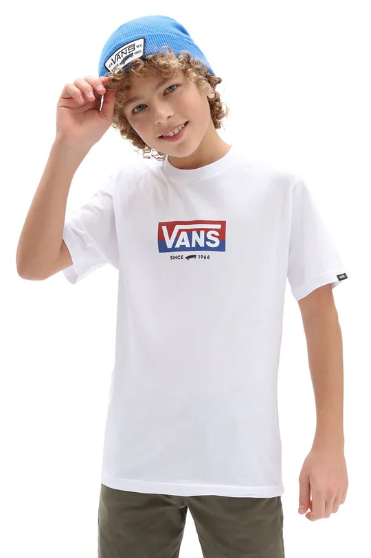 biały Vans T-shirt bawełniany dziecięcy Chłopięcy