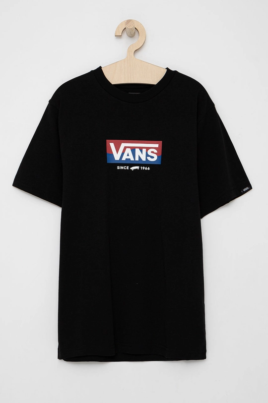 Vans T-shirt bawełniany dziecięcy czarny