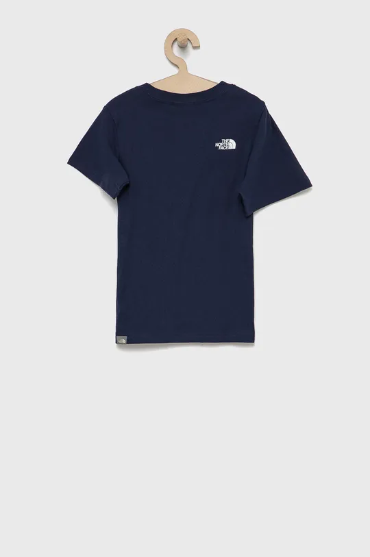 Παιδικό βαμβακερό μπλουζάκι The North Face σκούρο μπλε