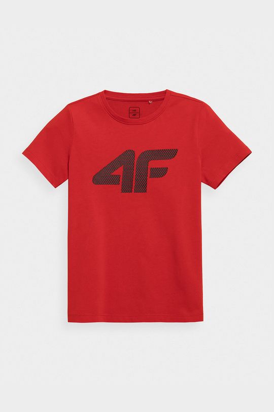 czerwony 4F T-shirt bawełniany dziecięcy Chłopięcy