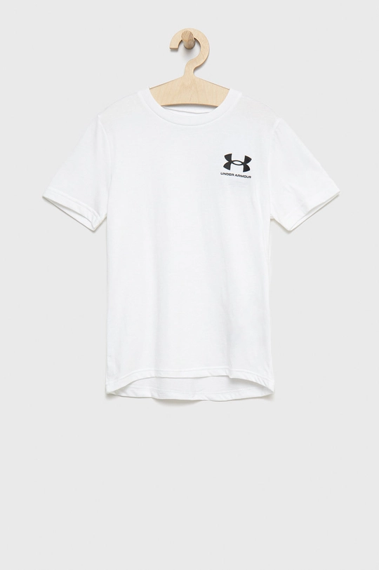 biały Under Armour t-shirt dziecięcy Chłopięcy