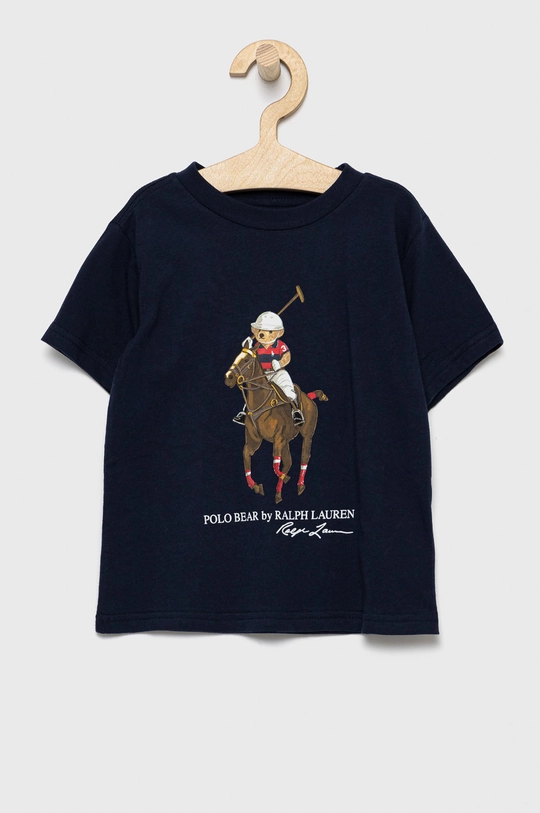 granatowy Polo Ralph Lauren T-shirt bawełniany dziecięcy 321853828001 Chłopięcy