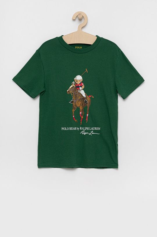zielony Polo Ralph Lauren T-shirt bawełniany dziecięcy Chłopięcy
