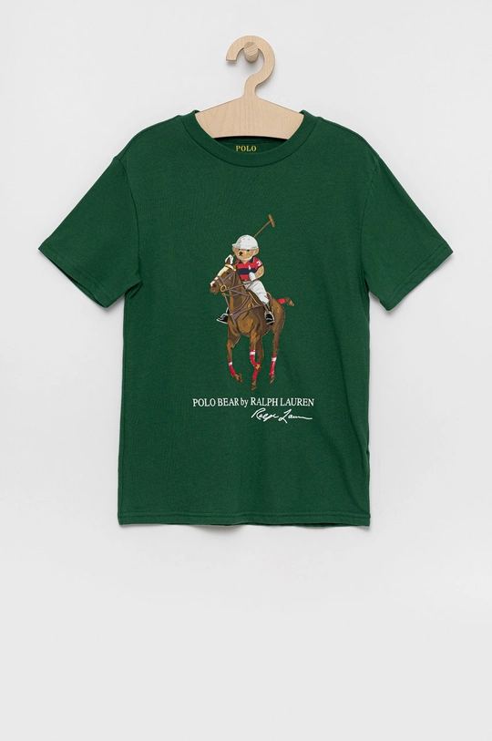 zielony Polo Ralph Lauren T-shirt bawełniany dziecięcy 323853828002 Chłopięcy