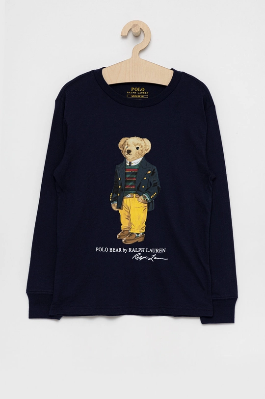 granatowy Polo Ralph Lauren Longsleeve bawełniany dziecięcy 323852014002 Chłopięcy