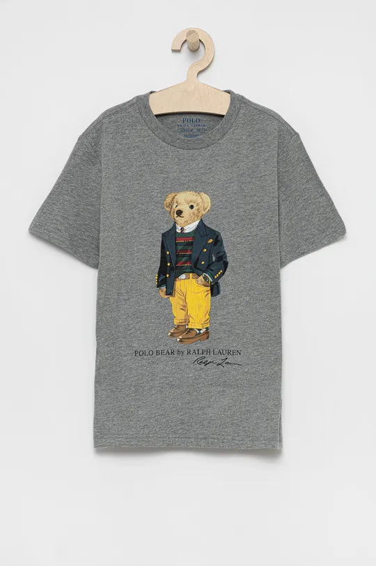 szary Polo Ralph Lauren T-shirt bawełniany dziecięcy 323853828003 Chłopięcy