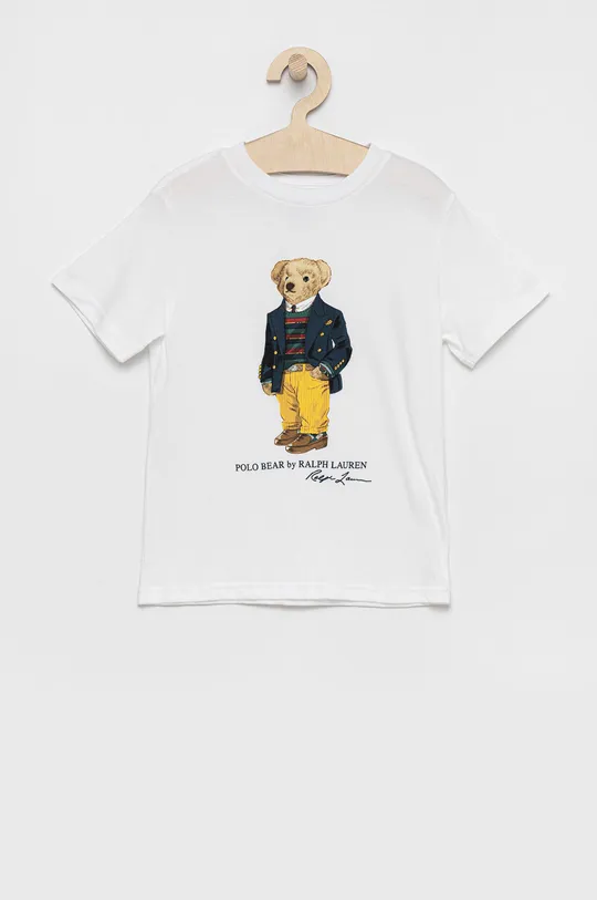 biały Polo Ralph Lauren T-shirt bawełniany dziecięcy 322853828005 Chłopięcy