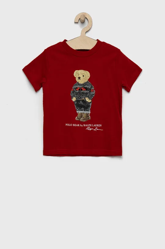 czerwony Polo Ralph Lauren T-shirt bawełniany dziecięcy 321853790001 Chłopięcy