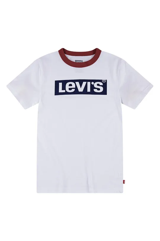 белый Детская хлопковая футболка Levi's Для мальчиков