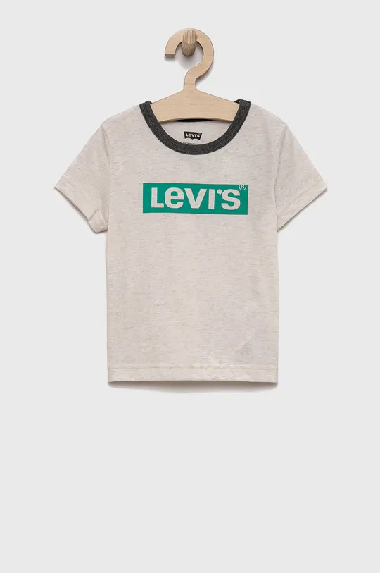 beżowy Levi's - T-shirt bawełniany dziecięcy Chłopięcy