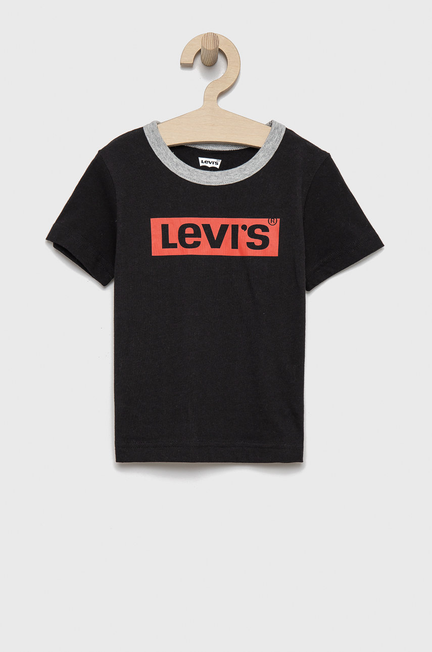 czarny Levi's T-shirt bawełniany dziecięcy Chłopięcy