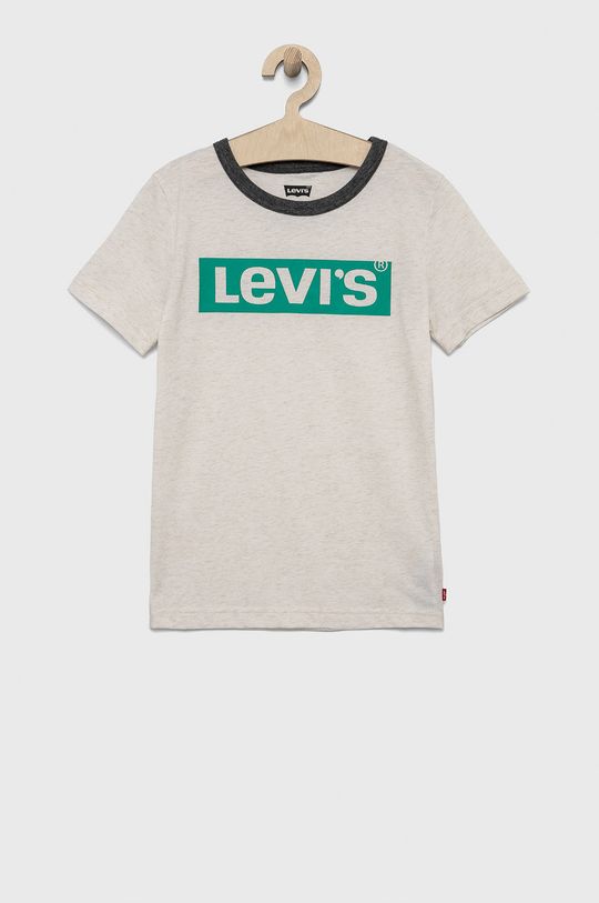 piaskowy Levi's - T-shirt bawełniany dziecięcy Chłopięcy
