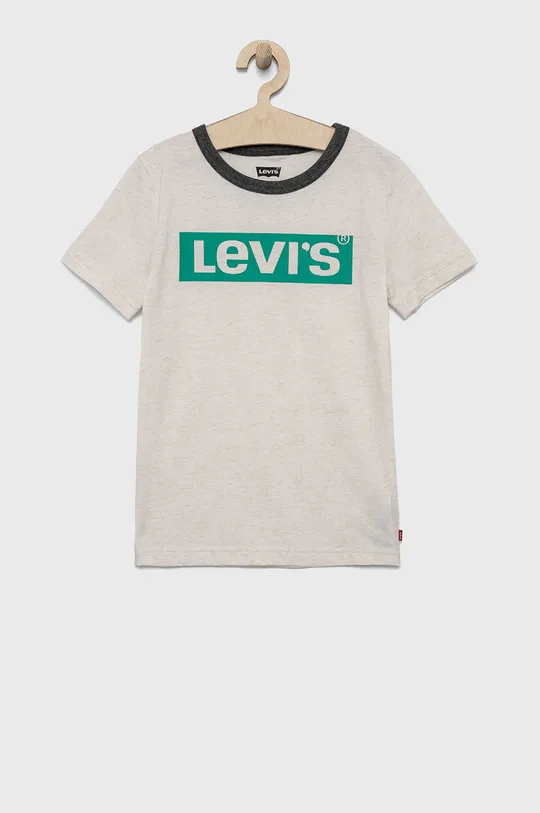 beżowy Levi's - T-shirt bawełniany dziecięcy Chłopięcy