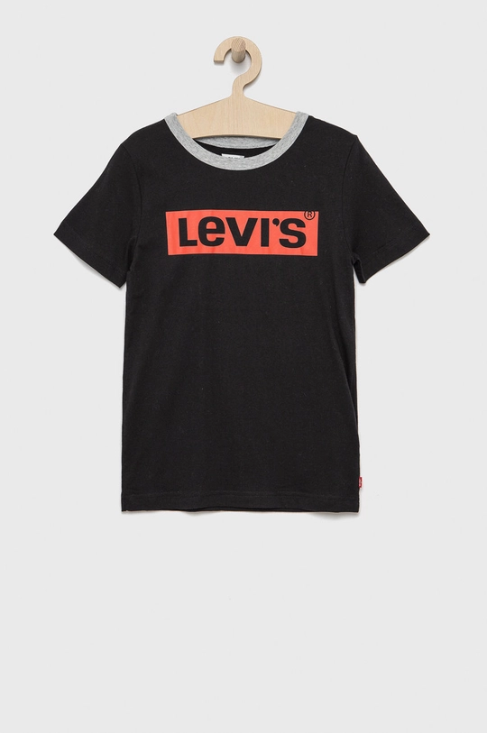 czarny Levi's T-shirt bawełniany dziecięcy Chłopięcy