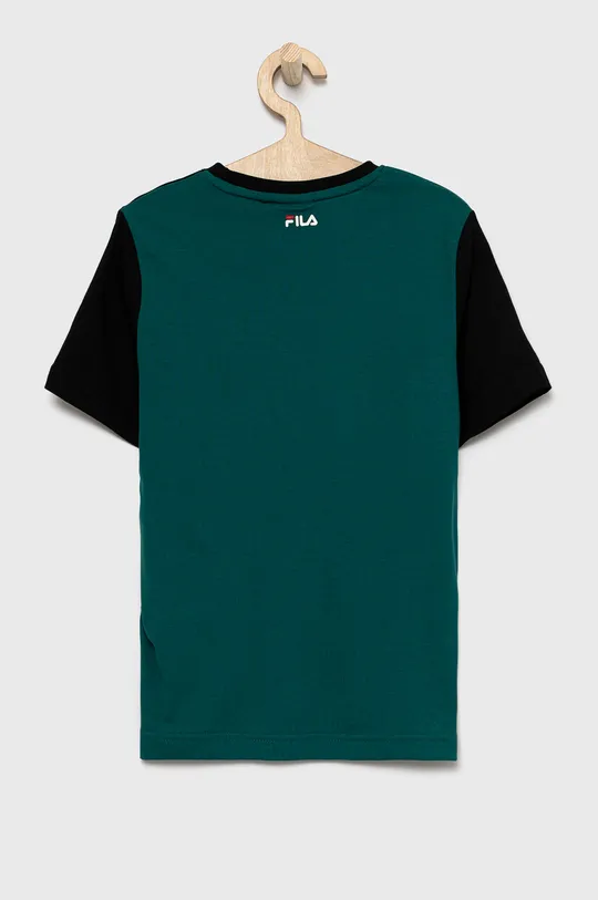 Detské bavlnené tričko Fila zelená