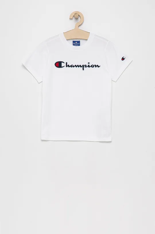 biały Champion T-shirt bawełniany dziecięcy 305770 Chłopięcy