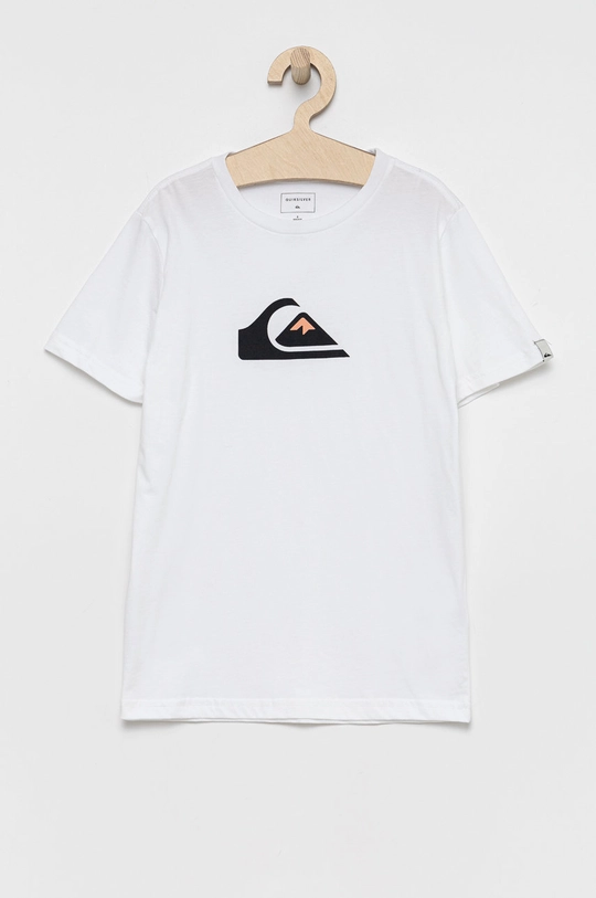 biały Quiksilver t-shirt bawełniany dziecięcy Chłopięcy