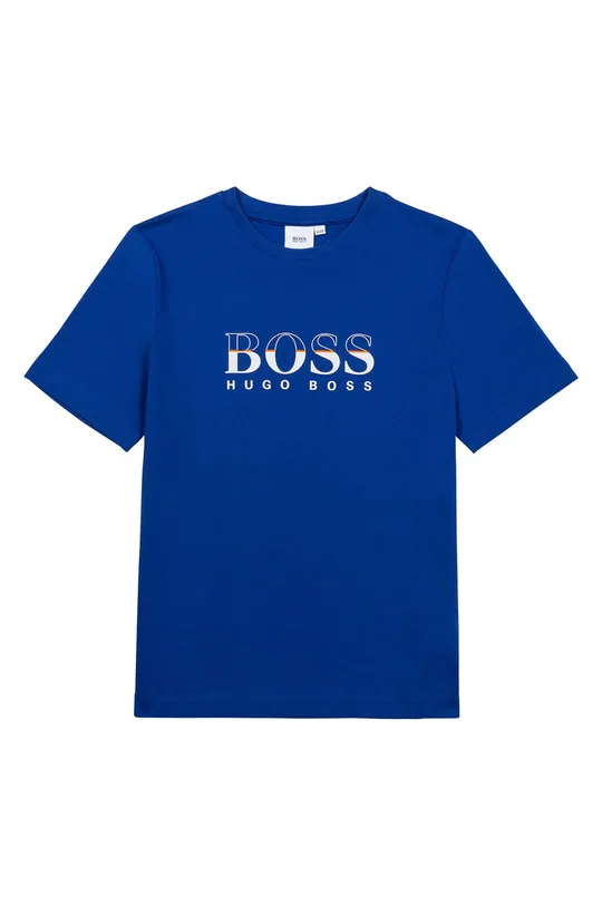 fioletowy Boss T-shirt bawełniany dziecięcy J25L52.114.150 Chłopięcy