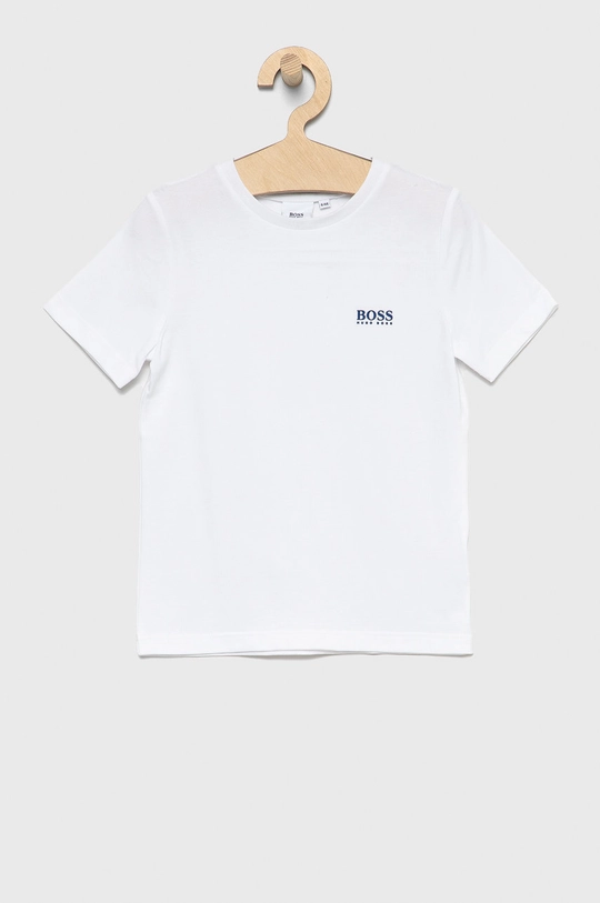 biały Boss T-shirt bawełniany dziecięcy J25L53.114.150 Chłopięcy