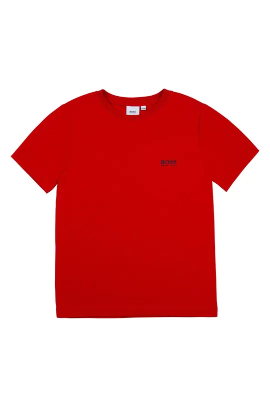 červená Detské bavlnené tričko Boss Chlapčenský