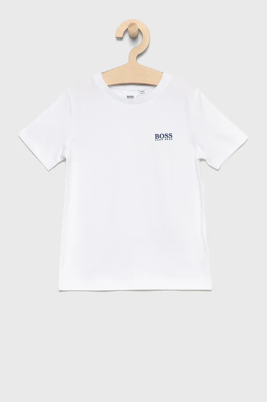 biały Boss T-shirt bawełniany dziecięcy J25L53.102.108 Chłopięcy