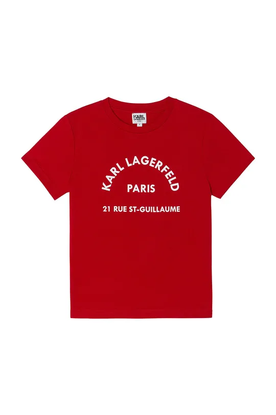 crvena Dječja pamučna majica kratkih rukava Karl Lagerfeld Za dječake