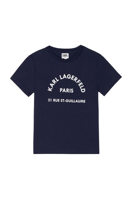 granatowy Karl Lagerfeld T-shirt bawełniany dziecięcy Z25316.114.150 Chłopięcy