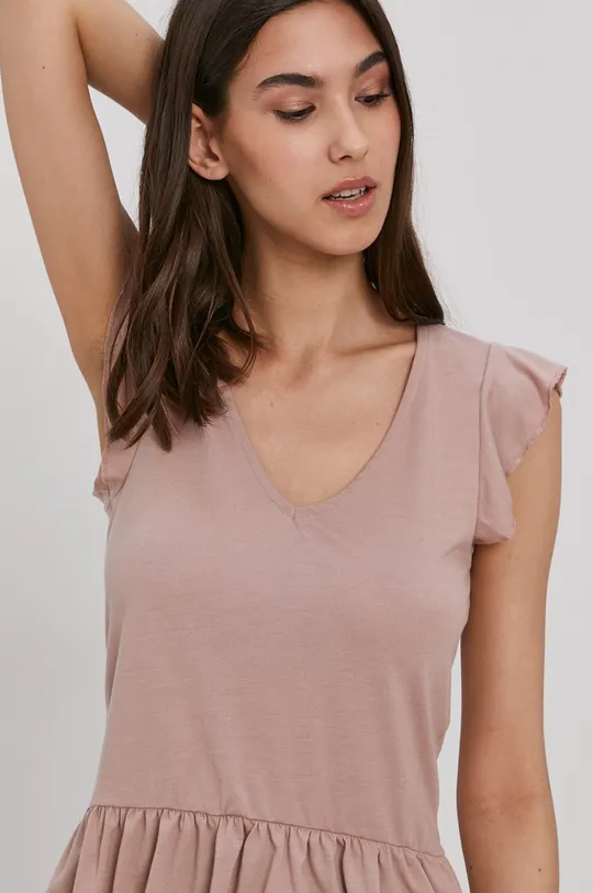 różowy Jacqueline de Yong T-shirt Damski