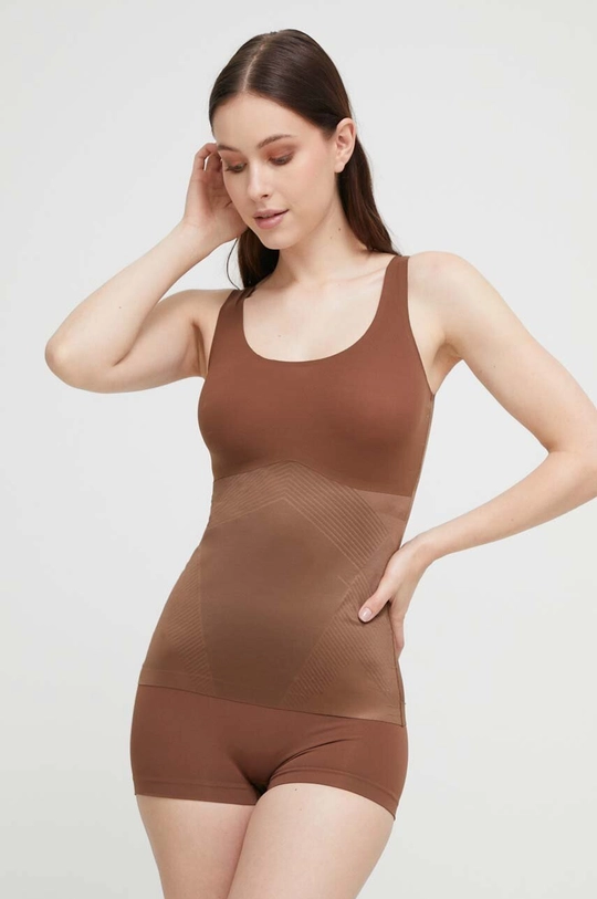 Spanx alakformáló top Top modelujący Thinstincts 2.0.  Anyag 1: 55% nejlon, 45% lycra Anyag 2: 77% nejlon, 23% elasztán