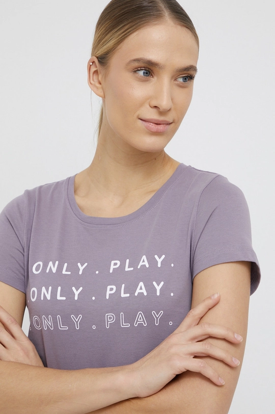 fioletowy Only Play T-shirt bawełniany Damski