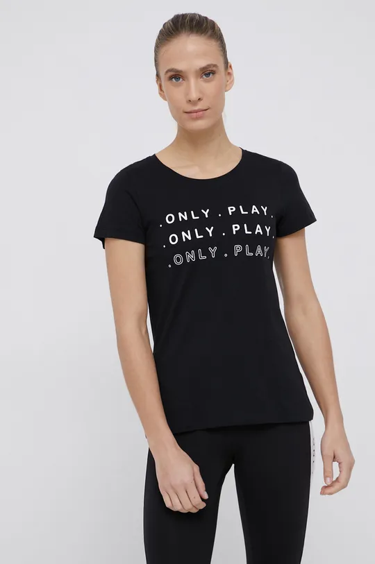 czarny Only Play T-shirt bawełniany Damski