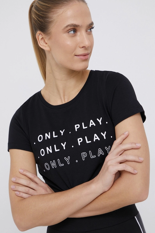 czarny Only Play T-shirt bawełniany