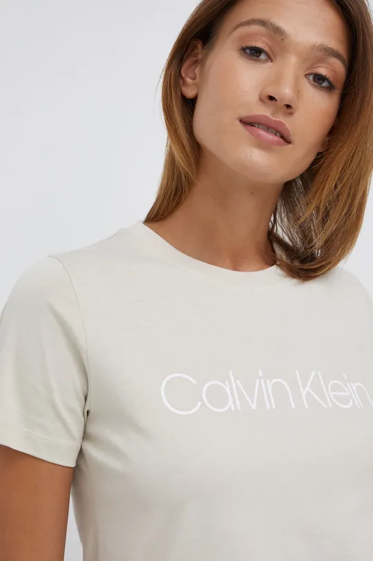 béžová Bavlnené tričko Calvin Klein