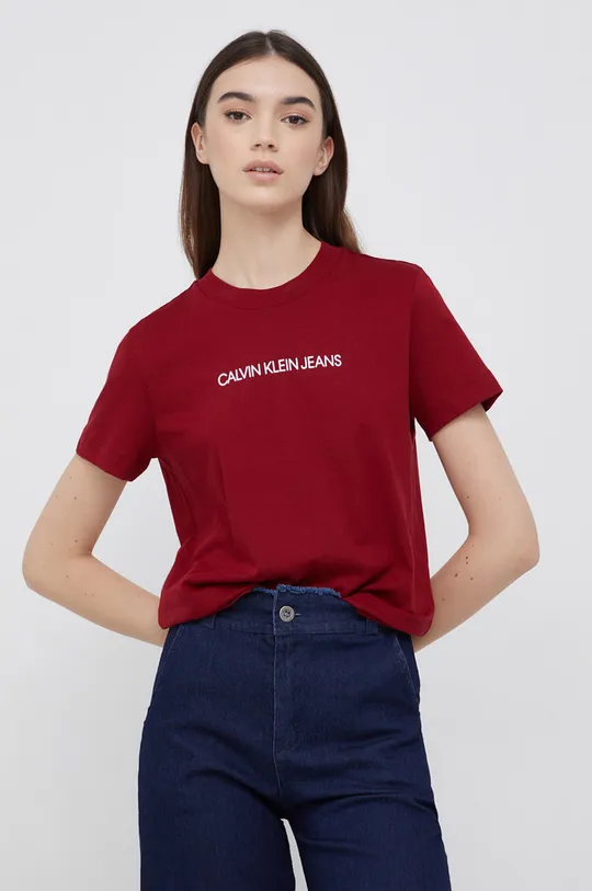 czerwony Calvin Klein Jeans T-shirt J20J216251.4890 Damski