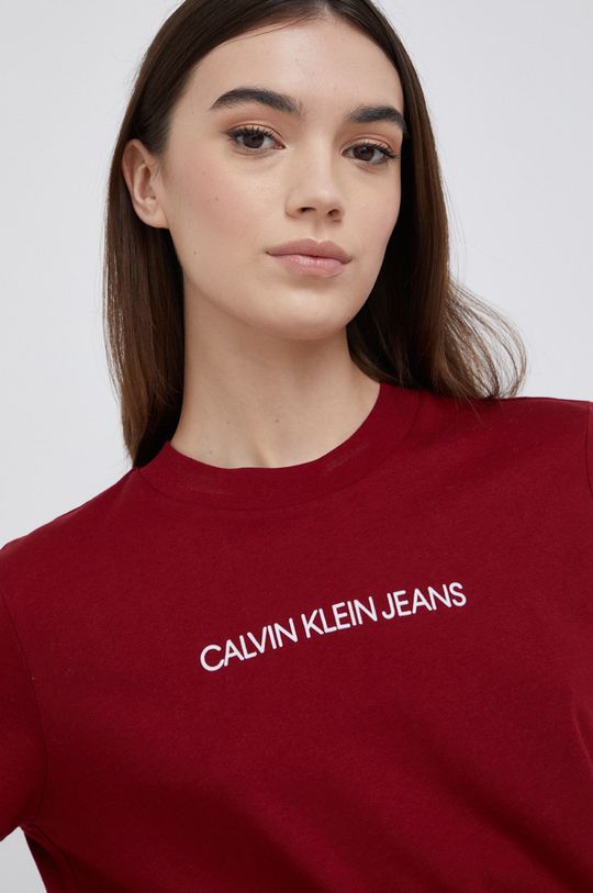 červená Tričko Calvin Klein Jeans