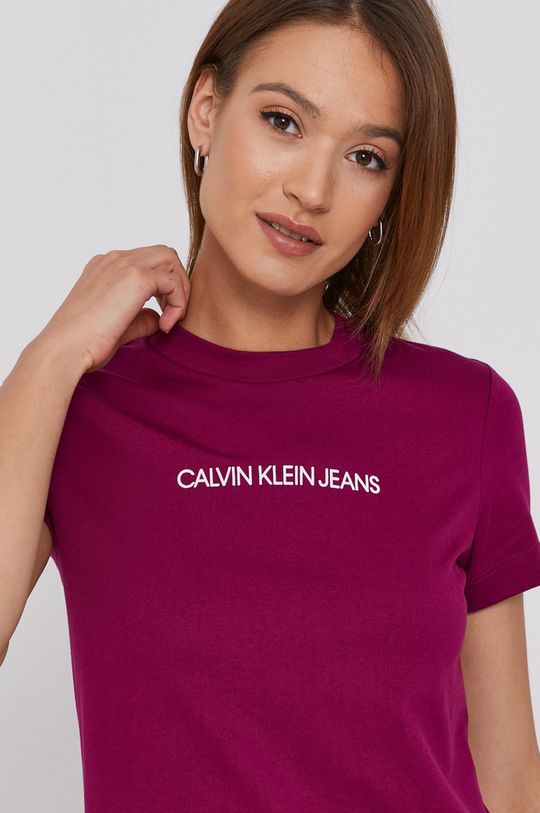 fioletowy Calvin Klein Jeans T-shirt