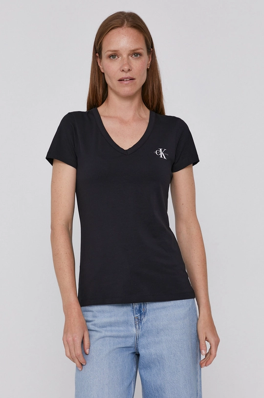 czarny Calvin Klein Jeans T-shirt J20J217166.4890 Damski