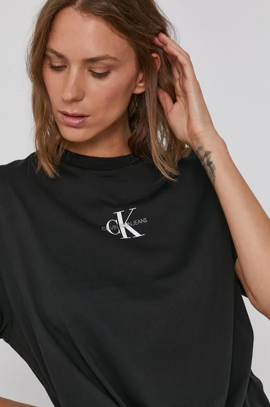czarny Calvin Klein Jeans T-shirt bawełniany J20J217181.4890
