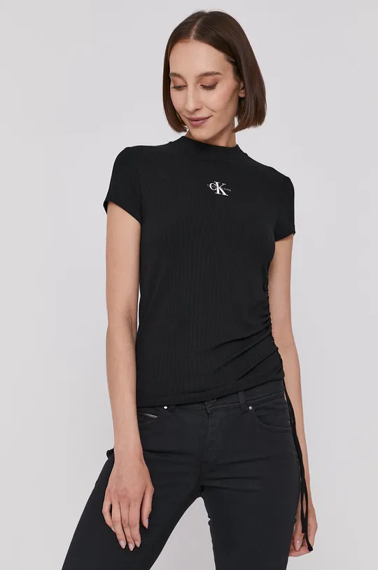 czarny Calvin Klein Jeans T-shirt J20J216468.4890 Damski