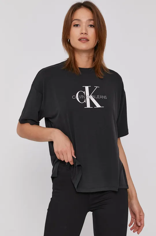 czarny Calvin Klein Jeans T-shirt J20J216248.4890 Damski