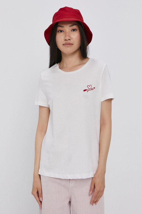 biały Vero Moda T-shirt Damski