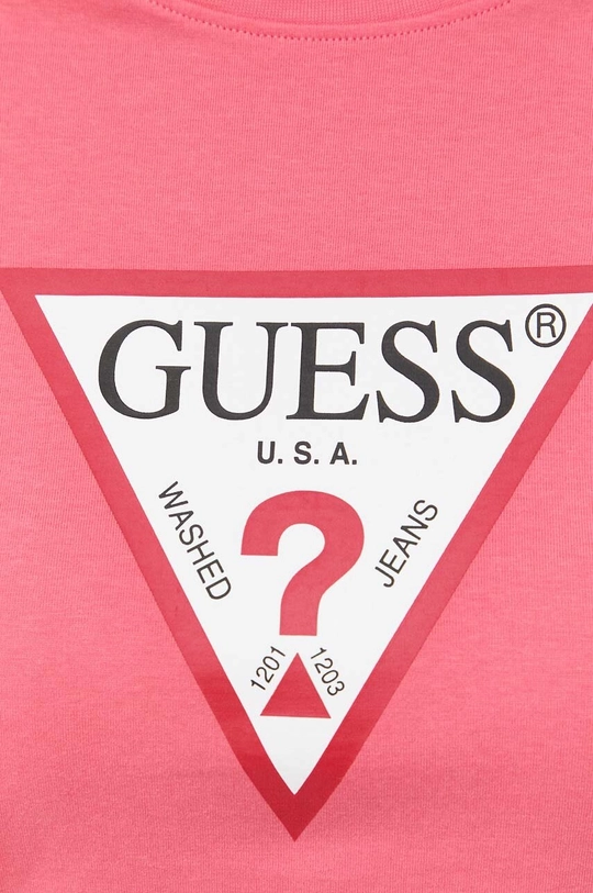 ροζ Βαμβακερό μπλουζάκι Guess