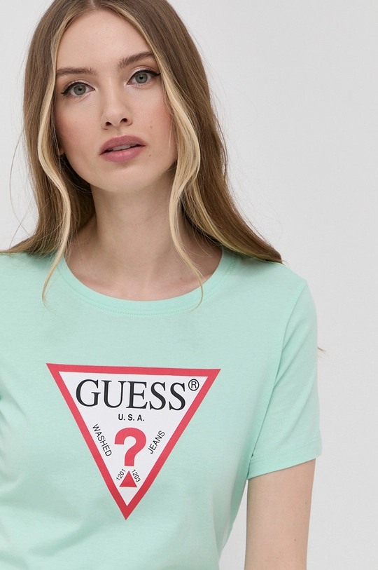 turkusowy Guess T-shirt W1YI1B.I3Z11